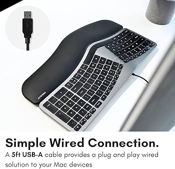 Amazon.com: Macally Wired Ergonomic Keyboard for Mac - Compatible
