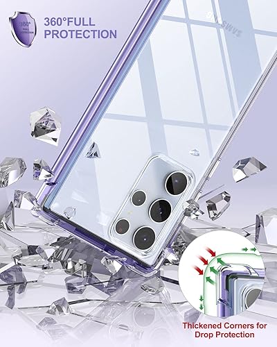 Miniatura 6 de SURITCH Funda Ultra Clear para Samsung Galaxy S22 de 6.8 pulgadas (solo protector de pantalla integrado), carcasa rígida protectora de cuerpo