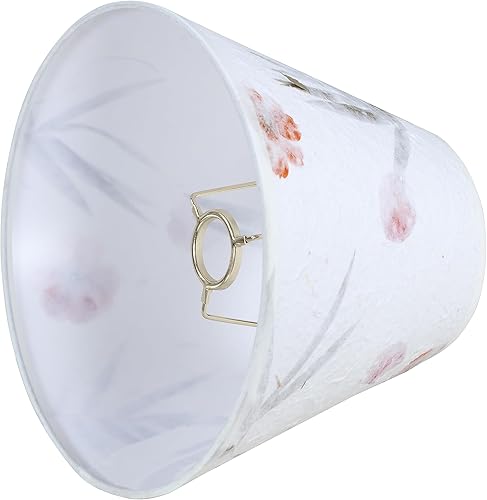 Vista 4 de Aspen Creative 56040 Empire Uno Lamp Shade in Off Whiite with Patal Paper, 5" Top x 10" Bottom x 8" Slant Height, Slip UNO 33mm Blanco apagado
