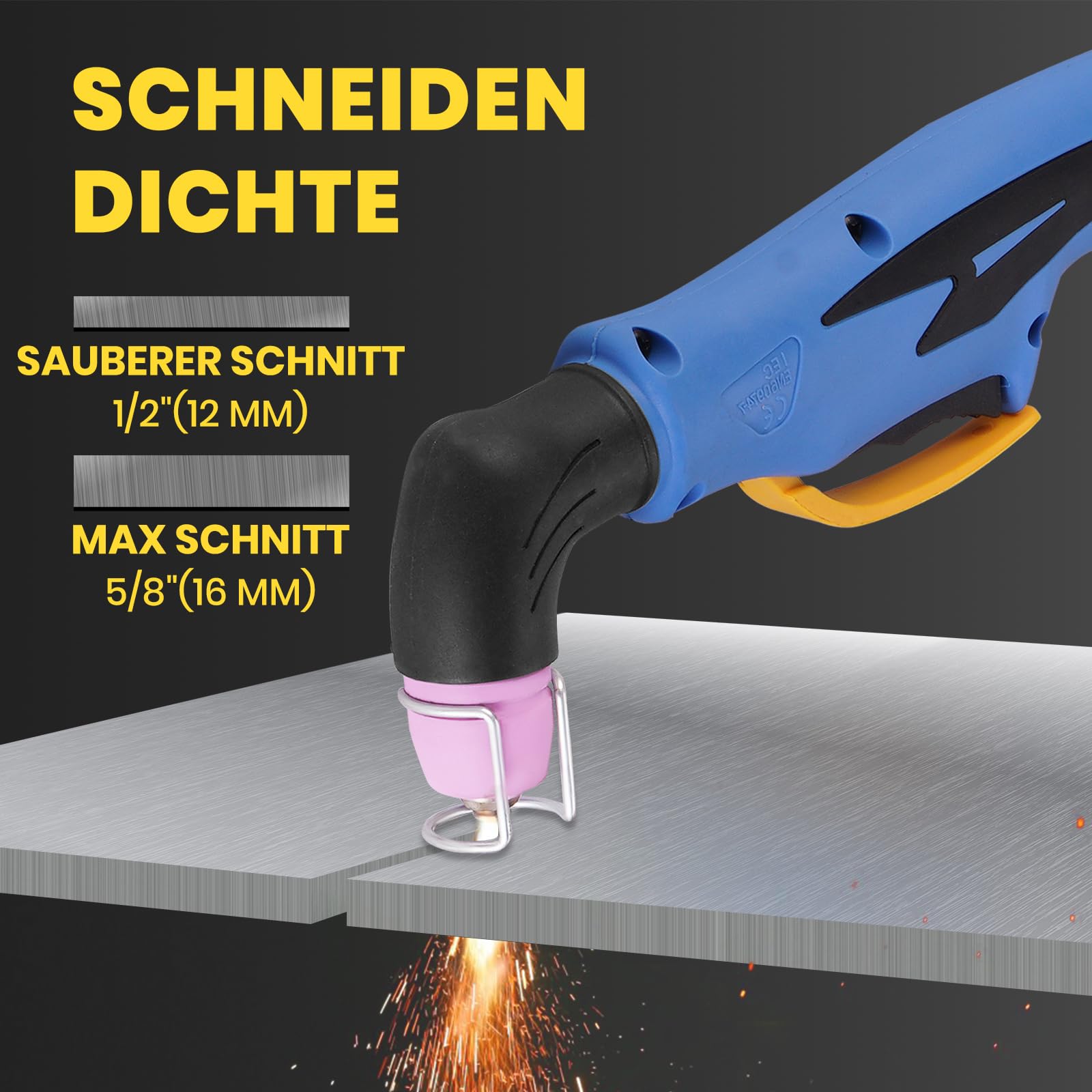 SSIMDER Plasmaschneider 50a Mit Non-Touch Pilot Arc – Leicht Und Tragbar, Sauberer Schnitt Bis 12mm, Max. 16mm, Hf-PilotzüNdung, Digitalem Display, 2t/4t, FüR Werkstatt, Heimgebrauch Und Hobbyanwender