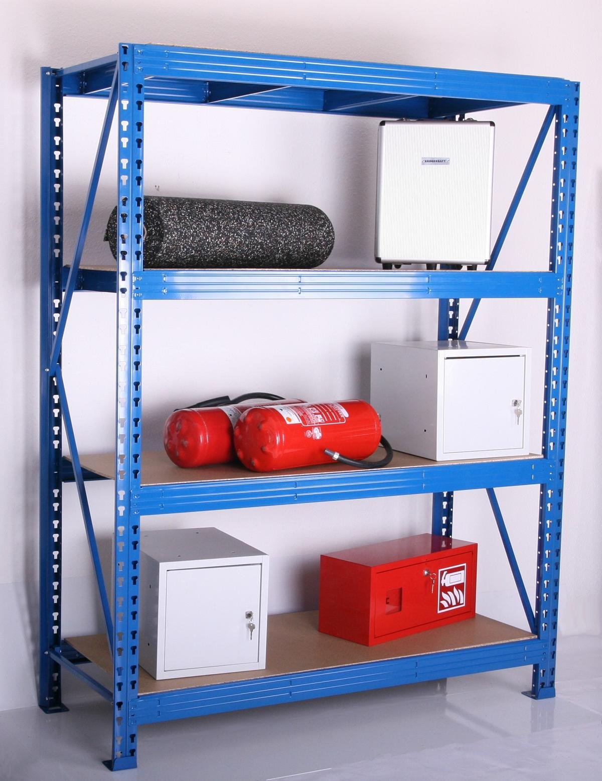 Szagato Weitspannregal Regalsystem 600 kg Grund 200x160x80cm 4 Böden blau