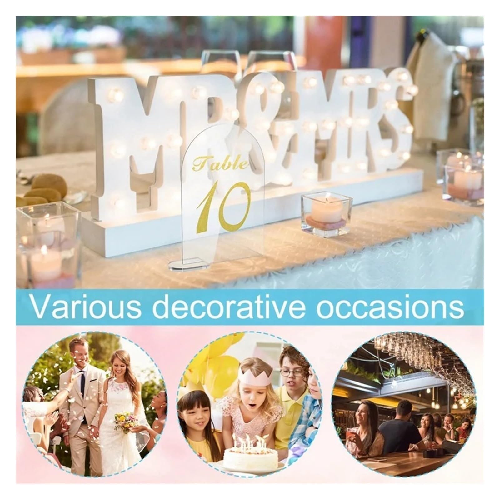 Tischnummernhalter 10/20 Stück klarer Schilderbogen mit Ständer, blanko, Namensschilder for Gäste, Tischnummernhalter for Hochzeiten, Dekorationszubehör, DIY-Platzkarte(20pcs)