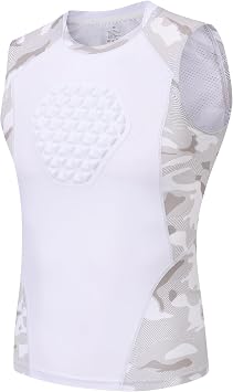 Youth Chest Protector Padded Compression Shirt, Heart Sternum Guard