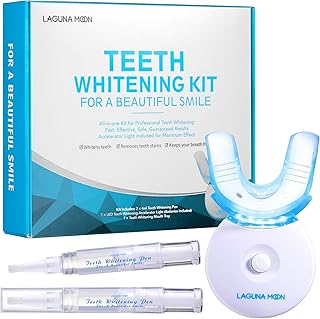 Teeth Whitening Kit with LED Light by Lagunamoon, 35% Urea Peroxide Teeth Whitening Gel, Mouth Tray, Wireless Teeth Whitening LED Light Helps Remove Stains from Coffee, Wine, Tea, No Sensitivity