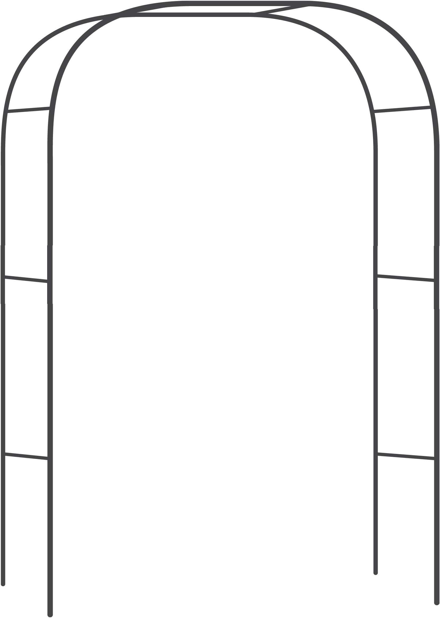 Extra Wide Garden Arch R07725 Arbor Pergola Archway with Classic Design 18.5" L x 60" W x 90.5" H, Black