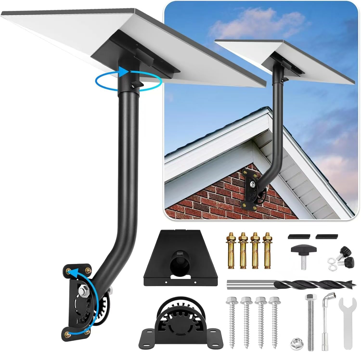 Starlink Gen 3 Mount, Adjustable Starlink Mounting Kit Compatible with Starlink V3 Standard Dish, Starlink Pole Mount Starlink Gen 3 Pipe Adapter, Starlink V3 Wall Mount/Roof Mount Eave
