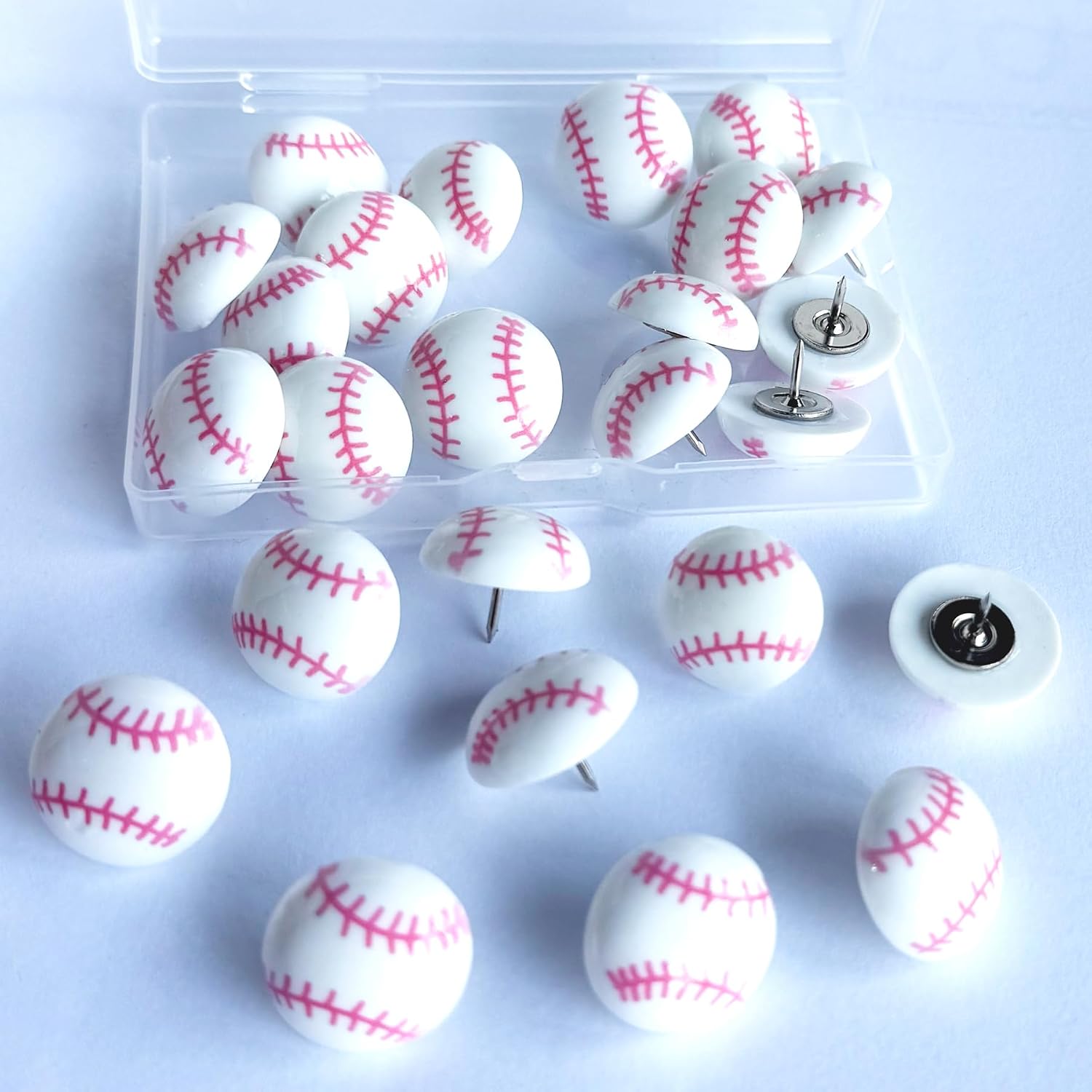 KEYDUACU Push Pins for Wall,25Pcs Sports Thumb Tacks Baseball Push Pins
