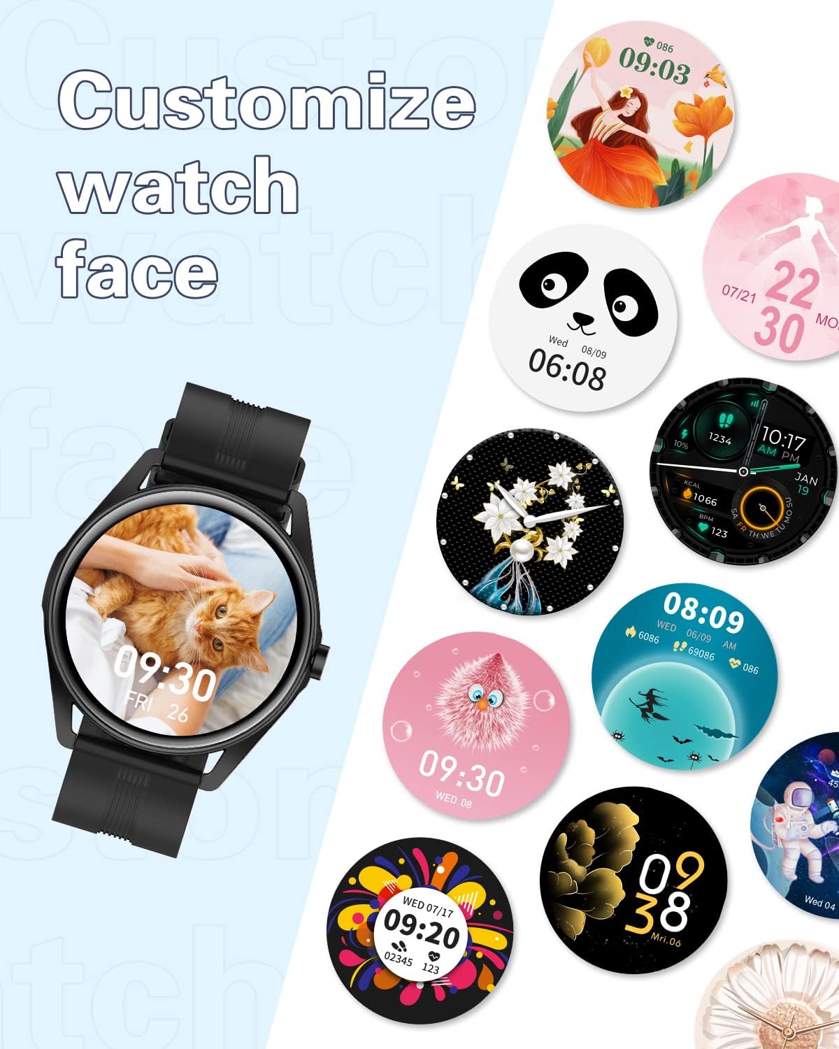 HUAKUA Smartwatch Uomo Chiamate e WhatsApp Rotondo Orologio Smart Watch Fitness con Risposta Chiamate Bluetooth Contapassi da polso Cardiofrequenzimetro Saturimetro Impermeabile per Andorid iOS Nero HUAKUA Smartwatch Uomo Chiamate e WhatsApp Rotondo Orologio Smart Watch Fitness con Risposta Chiamate Bluetooth Contapassi da polso Cardiofrequenzimetro Saturimetro Impermeabile per Andorid iOS Nero