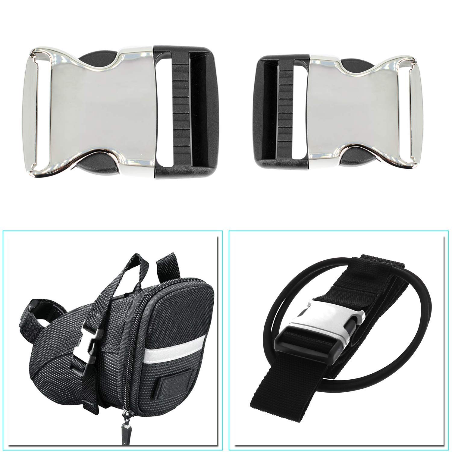 SG Store Lot De 2pcs Boucles De Libération Latérales En Alliage De 16mm