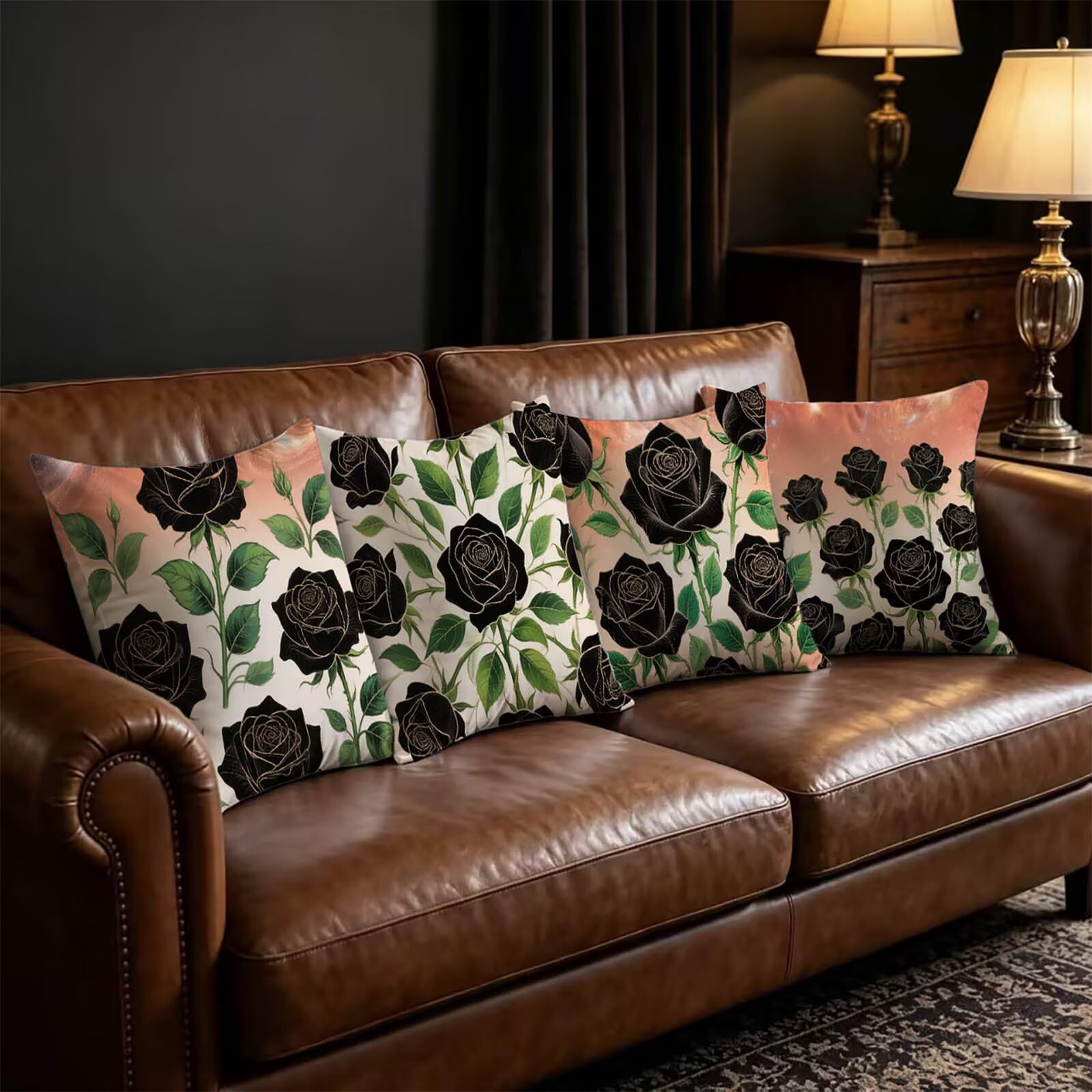Kopfkissenbezug Black and Green Outdoor 50x50cm Kissenbezug THDZ-2030