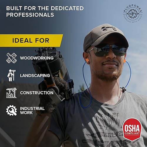 Miniatura 5 de Plugfones Basic Pro - Auriculares intrauditivos inalámbricos Bluetooth  Reducción de ruido con micrófono de aislamiento de ruido y controles (azul y