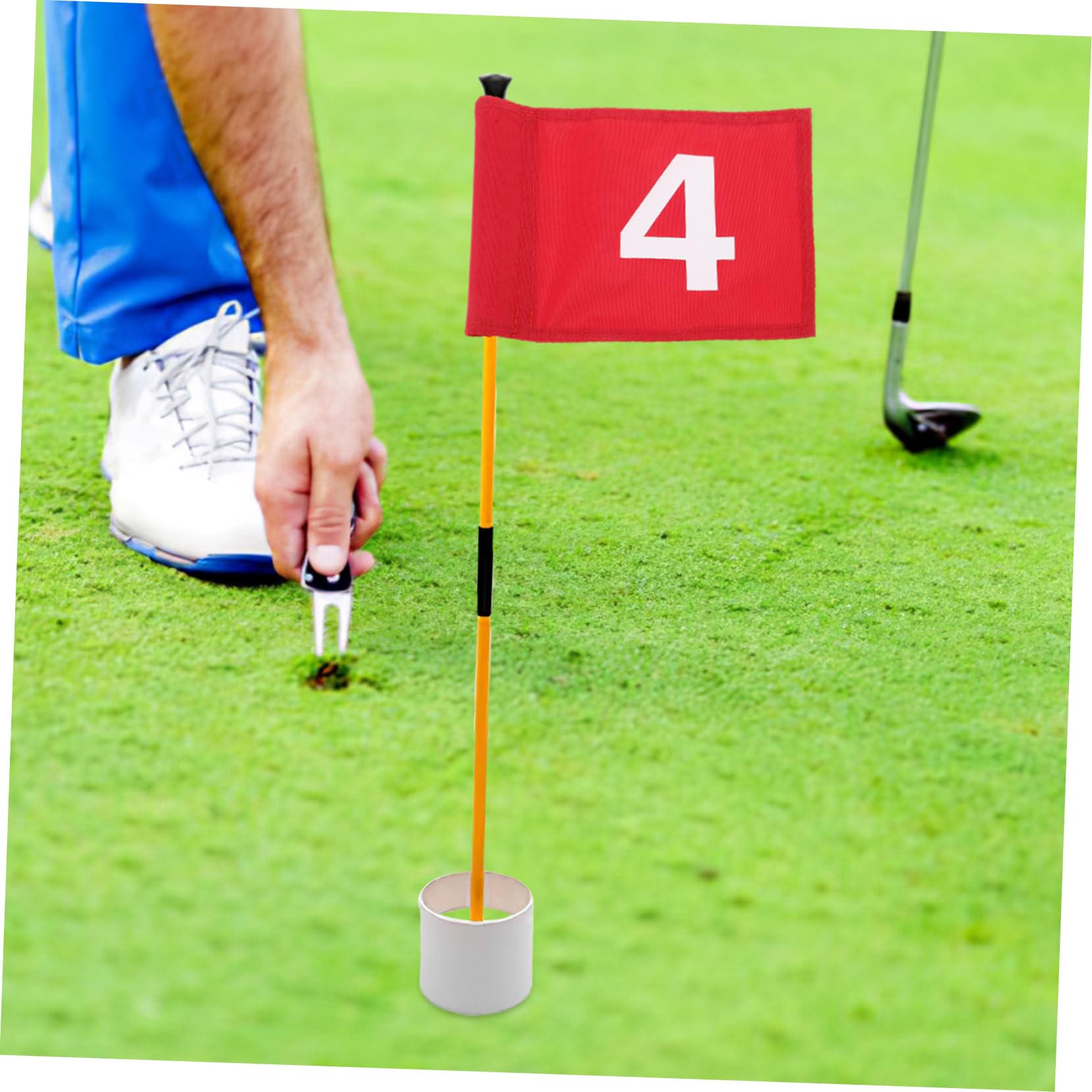 BRIGHTFUFU Numbered Golfing Flag Green Training Aid for Golfing Practice Compact and Portable