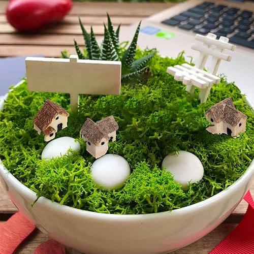 Miniatura 3 de Angoily Casas en miniatura para manualidades, 12 piezas de jardines de hadas, casa de piedra, mini cabaña de hadas, adornos de piedra de jardín en