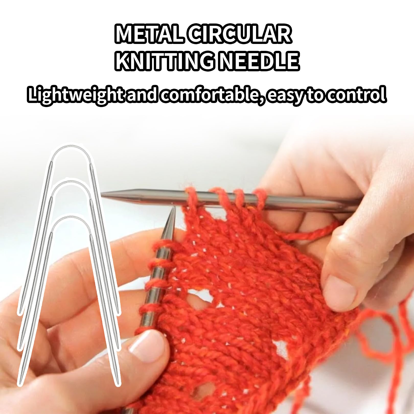 Lot De 12 Aiguilles Circulaires Tricot Métal - 2 à 4 Mm Pour Chaussettes Et Gants