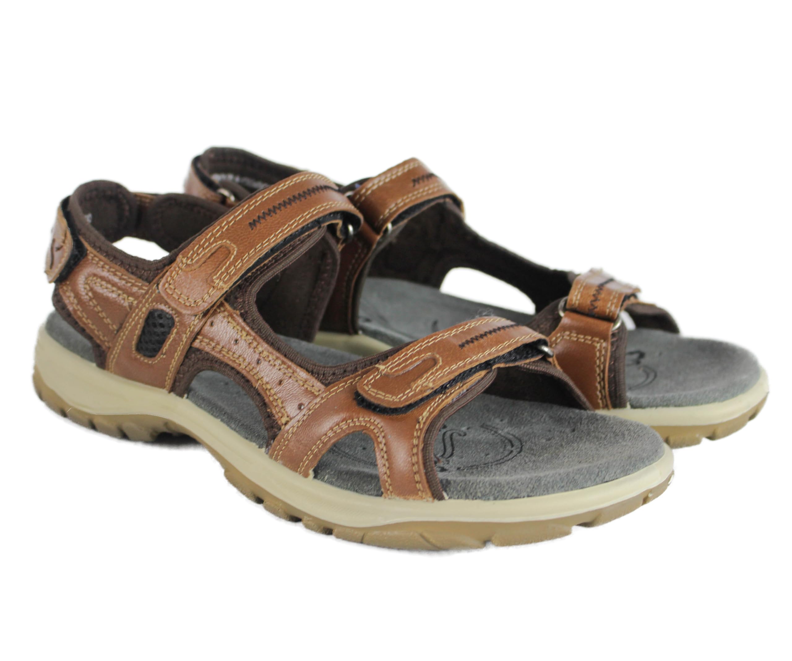 Zerimar Sandales en Cuir Femme - Sandale Randonnée d'Été pour Sport et d'Extérieur - Confortables et Durables