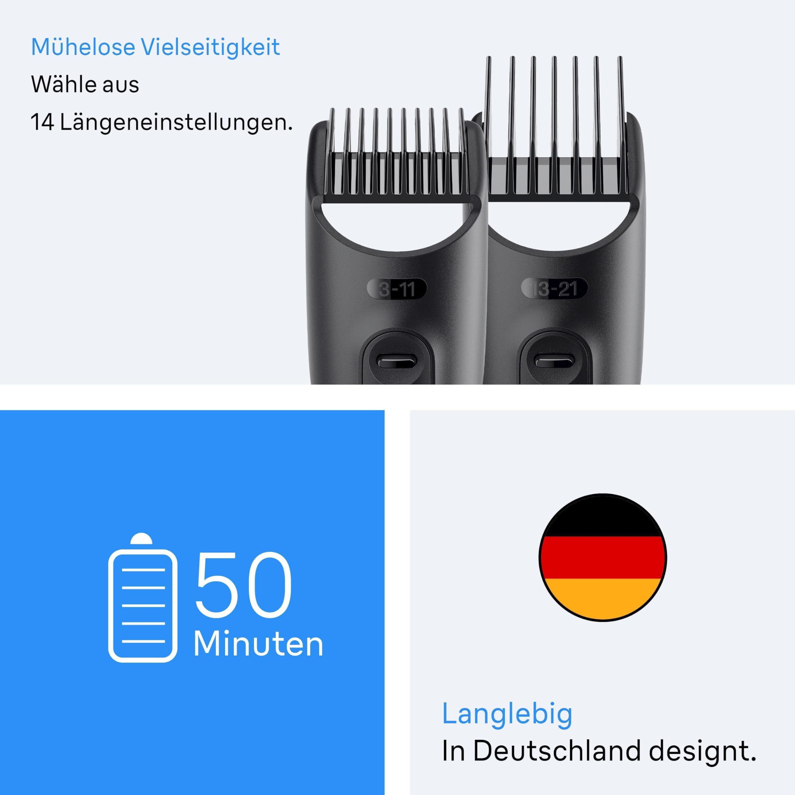Braun Multigroom All-in-One Series 3 8-in-1 Trimmer AIO3545 Schwarz Barttrimmer Haarschneider 14 Längen 50 Min. Akku