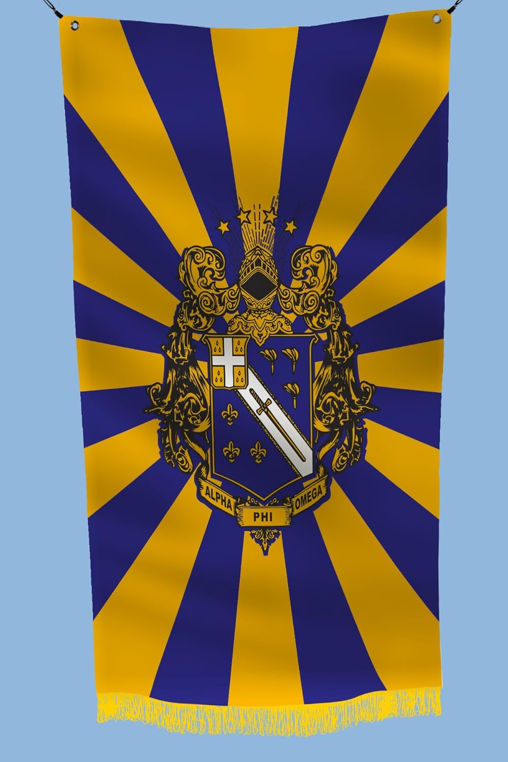 Alpha Phi Omega Vertical Licensed Flag 2x3 Feet for Home, Business, Basement, Garage. Durable 100% Polyester, Metal Grommets for Hanging, Printed on Demand