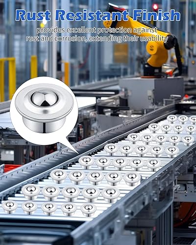 Miniatura 4 de Rodamiento de transferencia de bolas de 5/8 pulgadas, 80 rodillos de rodamientos de bolas de acero al carbono CY-15H, ruedas de transferencia