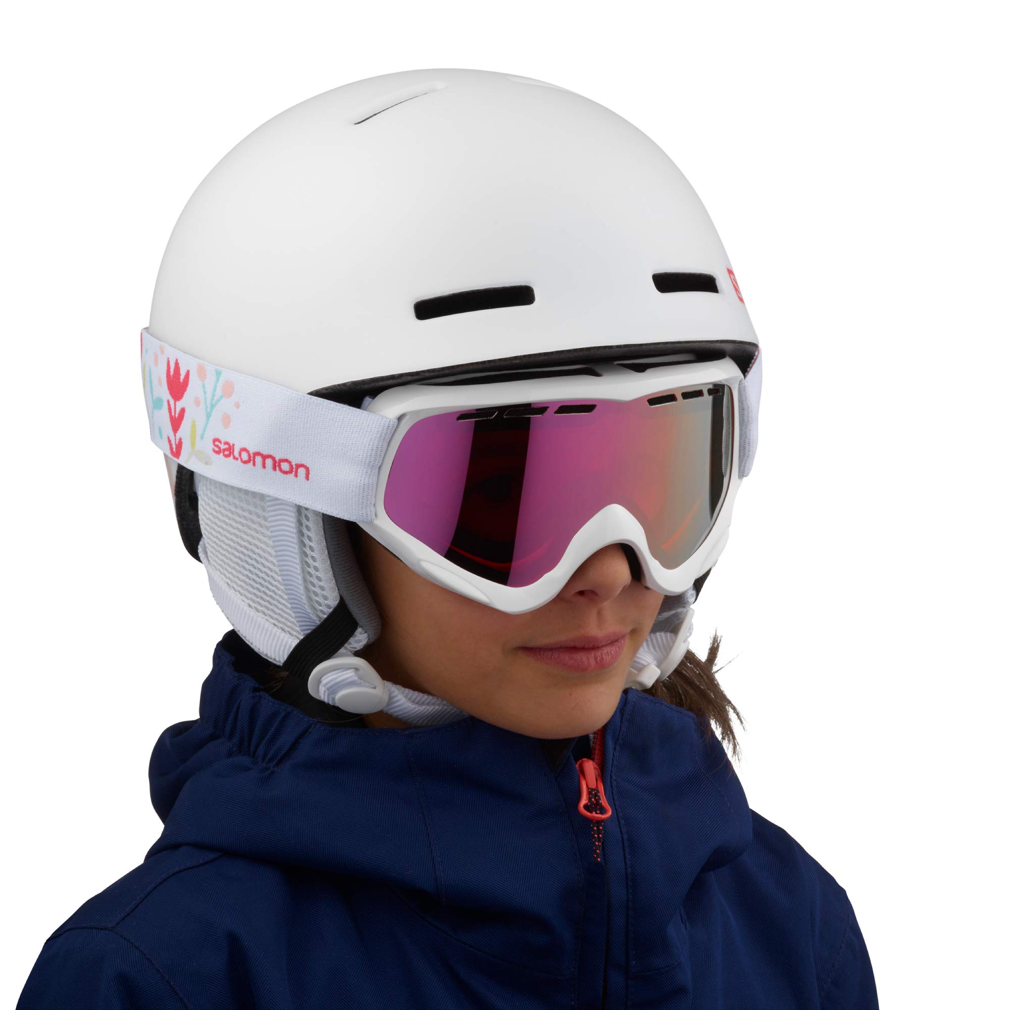 salomon grom ski helmet Kid's Ski/Snowboard Helmet, White, Kids S Sporting Goods 50-59.99% margin Pink Checkerboard Jansport Backpack Model:RVRLT20-4BI/G665M