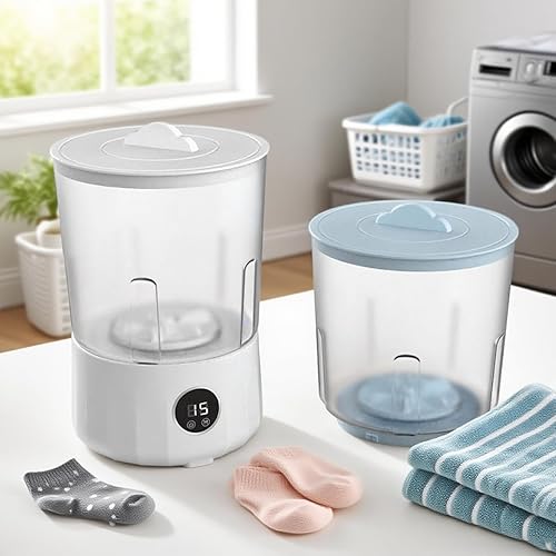 Miniatura 3 de Portable Washer Machine - Portable Laundry Machine, Compact 3 Mode Cleaning Device with Buckets, Travel Underwear Washers for Home Apartment Dorm