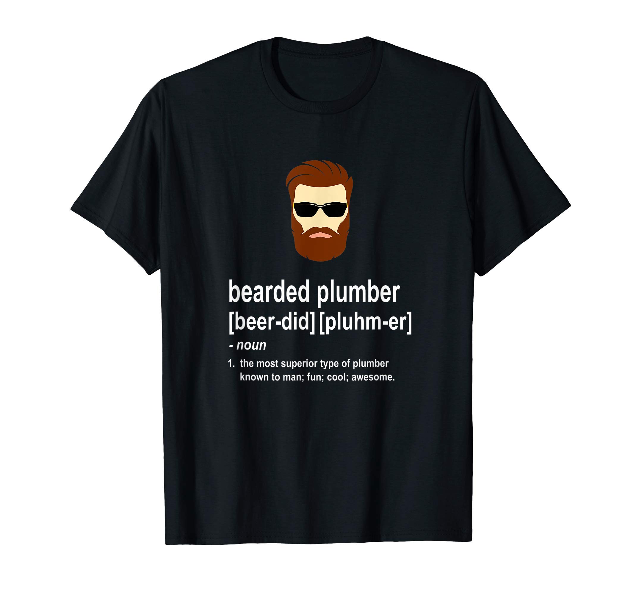 JGCreates TradesmenFunny Brown Beard Plumber Gift for Men Son of a Plumber T-ShirtOEKO-TEX STANDARD 100