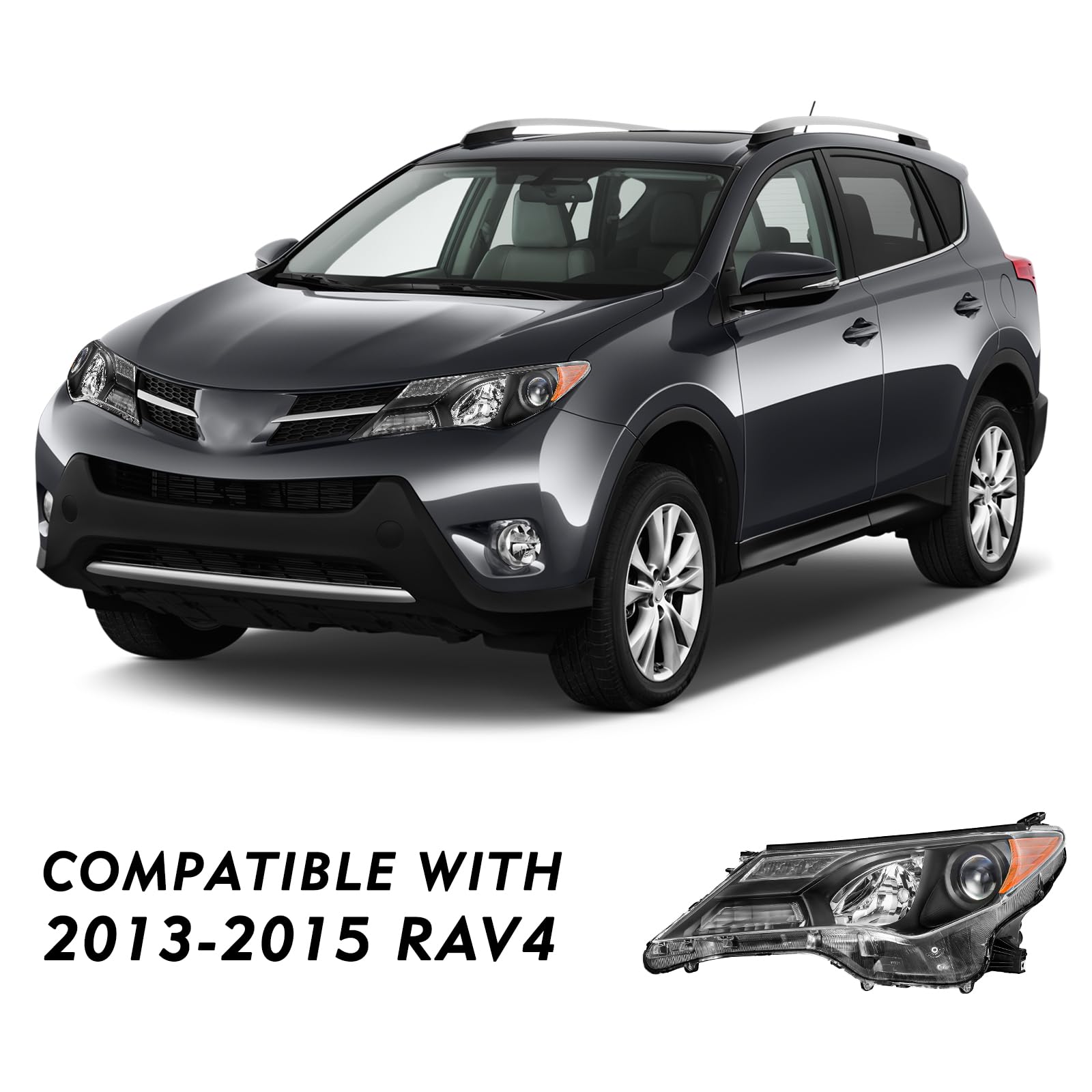FIT TOYOTA RAV4 PRIME 2021-2022 LEFT W/O ADAPTIVE HEADLIGHT HEAD LIGHT
