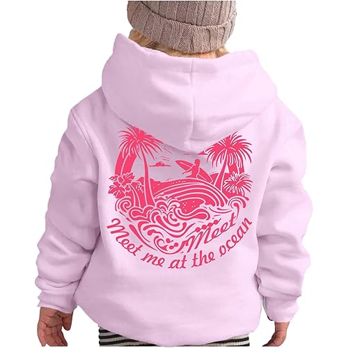 Pink Puff Hoodie for Teen Girls Cute Preppy Graphic Sweatshirts Long Sleeve Hoodies Y2K Pullover for 2-16Y Girls Boys
