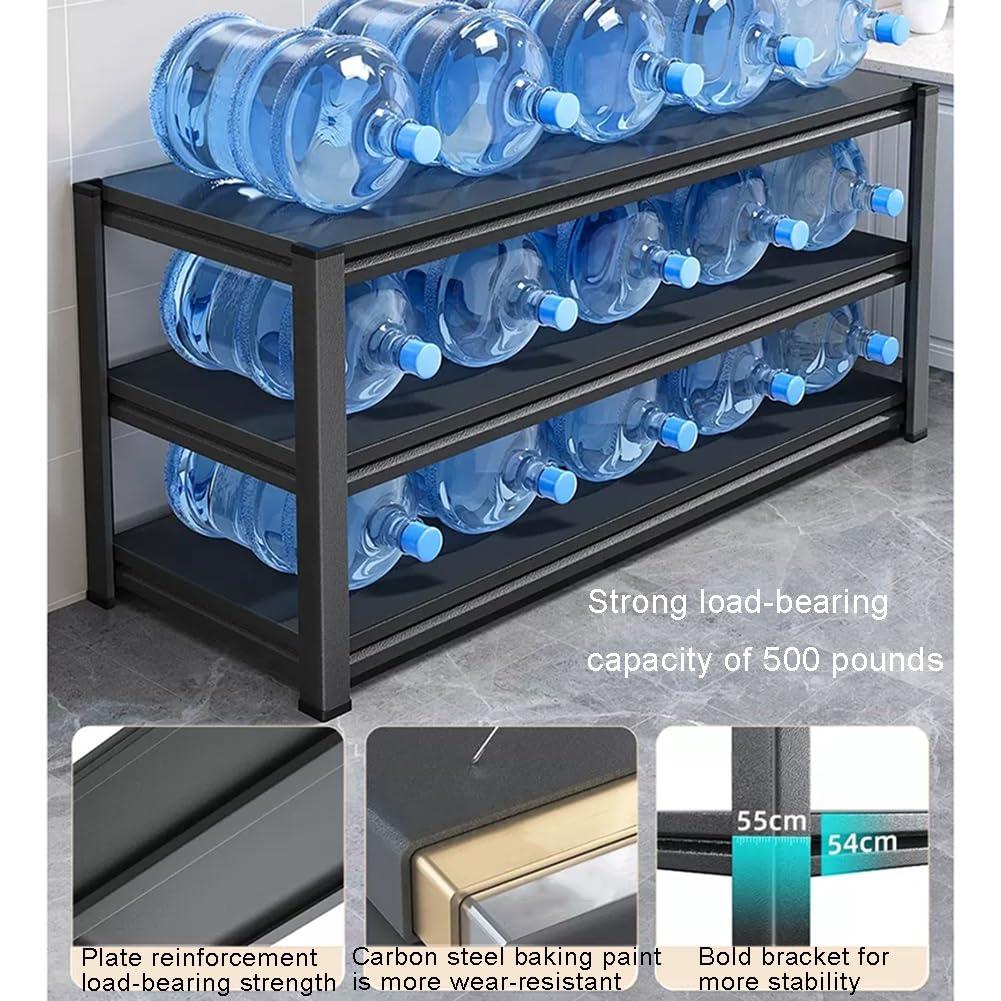 Scaffale da cucina a 3 ripiani, regolabile per forno a microonde, supporto per tostapane, scaffalatura multiuso, in metallo, salvaspazio (nero, 70 x 40 x 80 cm)
