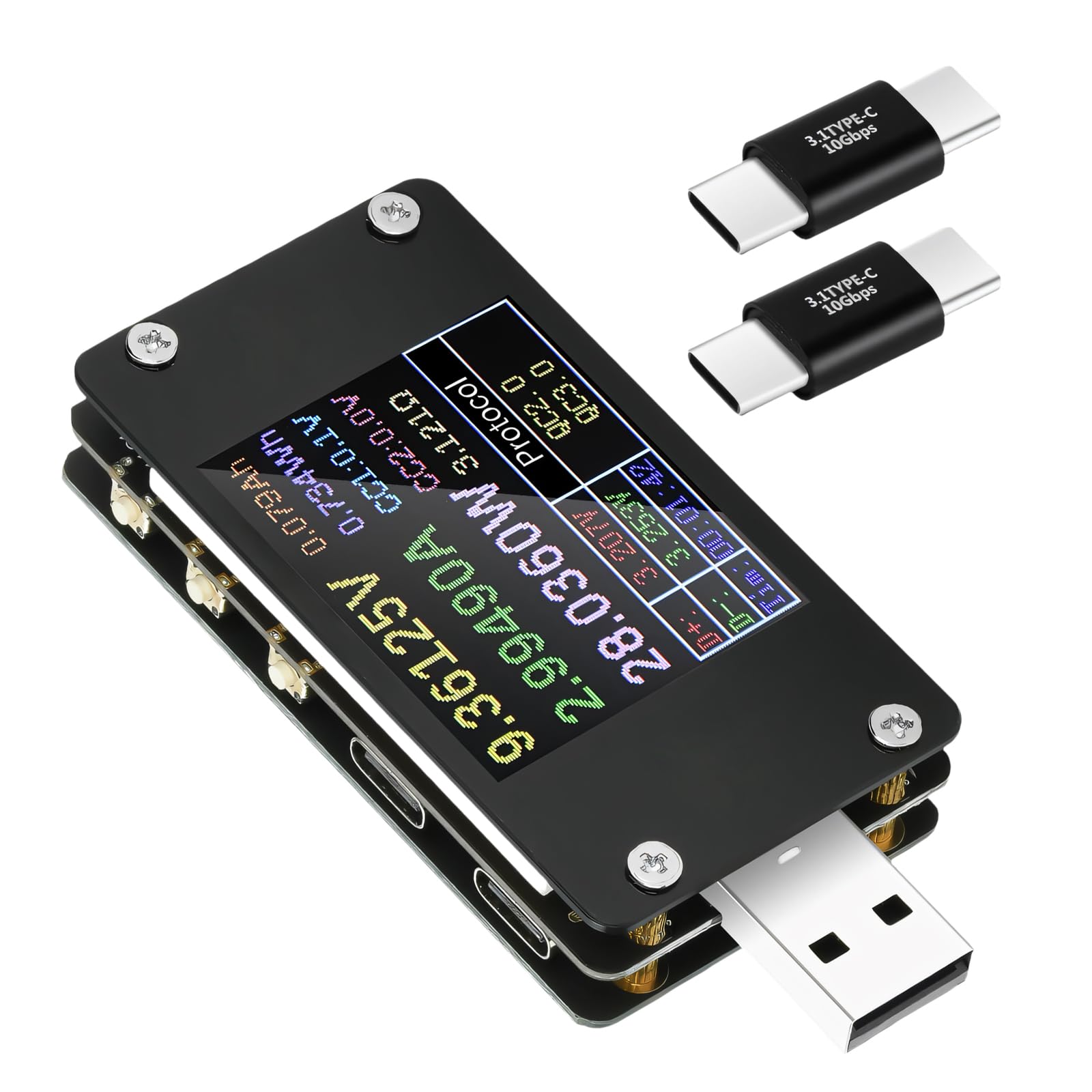 Compact Double Port Type C and USB Power Current Meter Tester for Accurate Voltages Current Measurement Multifunctional Professional Power Inspector