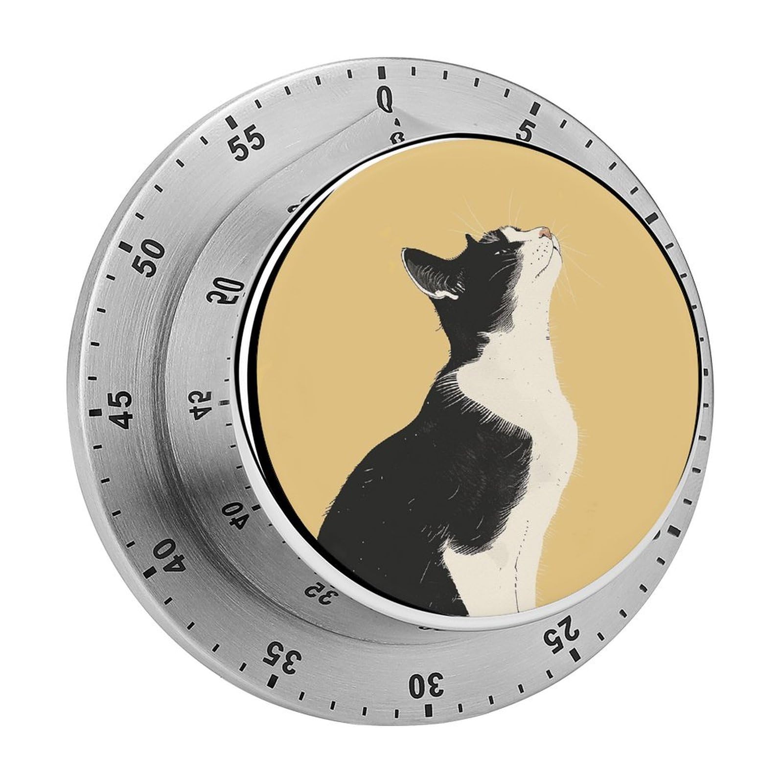 Black and White Cat Printed Waterproof Christmas Timer with Loud Alarm Outdoor Timer for Cooking Exercise Baking