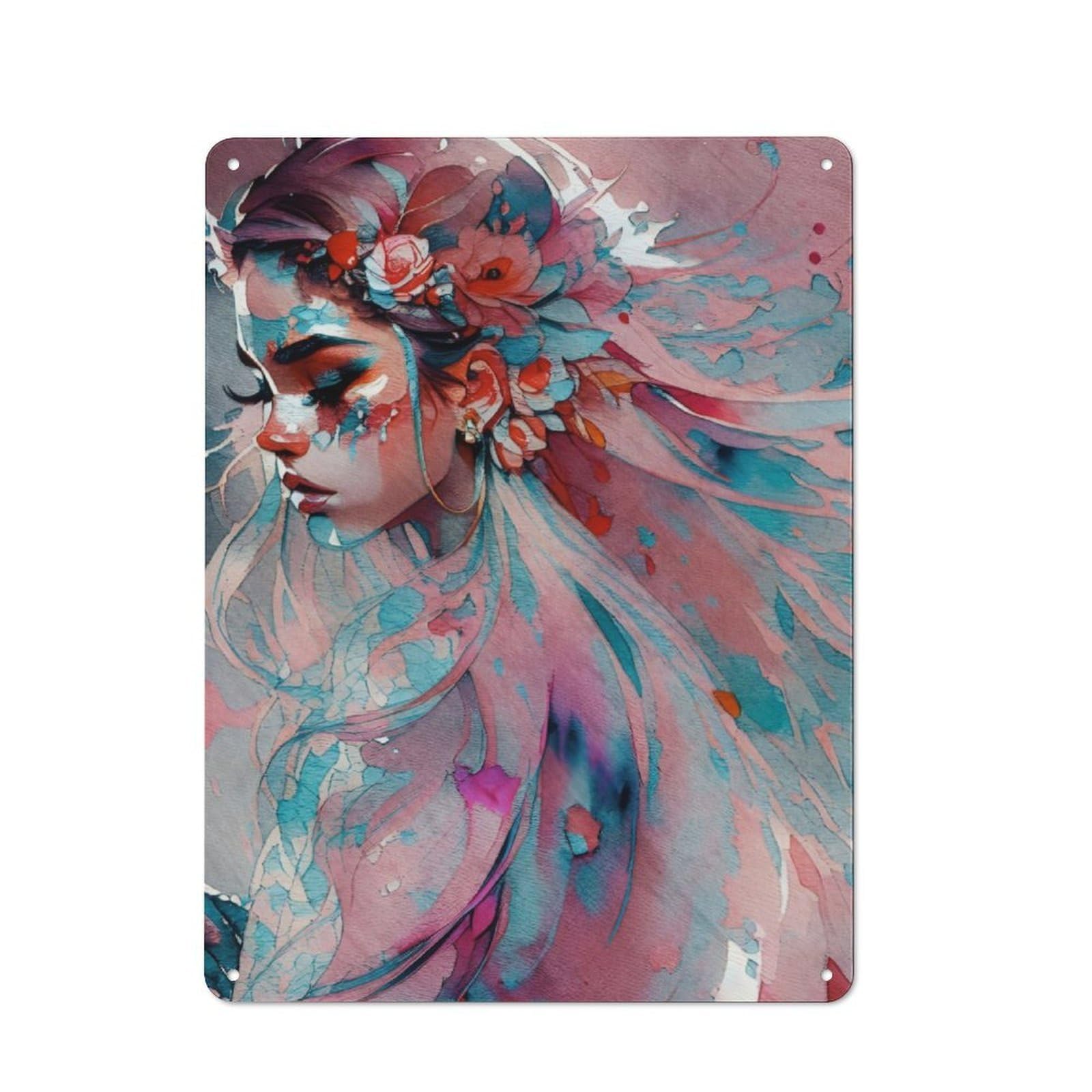 Junmoney Fae Flower Child Printed Metal Sign 40X30cm For Café Or Restaurant, For Hospitality Interior Collectors