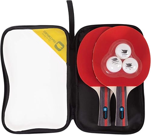 Vista 8 de Juego de palas de ping pong profesional, 2 raquetas de tenis de mesa premium, 3 pelotas de juego profesionales, kit de raqueta de entrenamiento