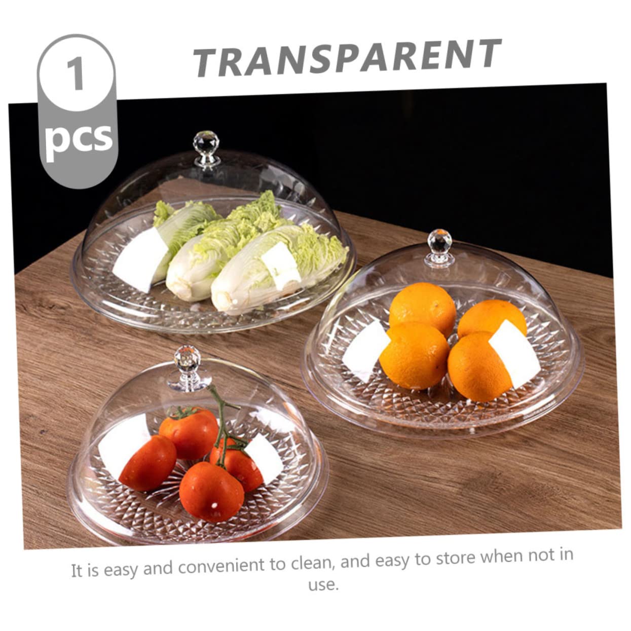 Piatto Rotondo da 30 cm per riporre Snack con Coperchio Antipolvere da 12 Pollici, Vassoio Multifunzionale per Frutta e Dolci, per Uso Domestico e per Matrimoni