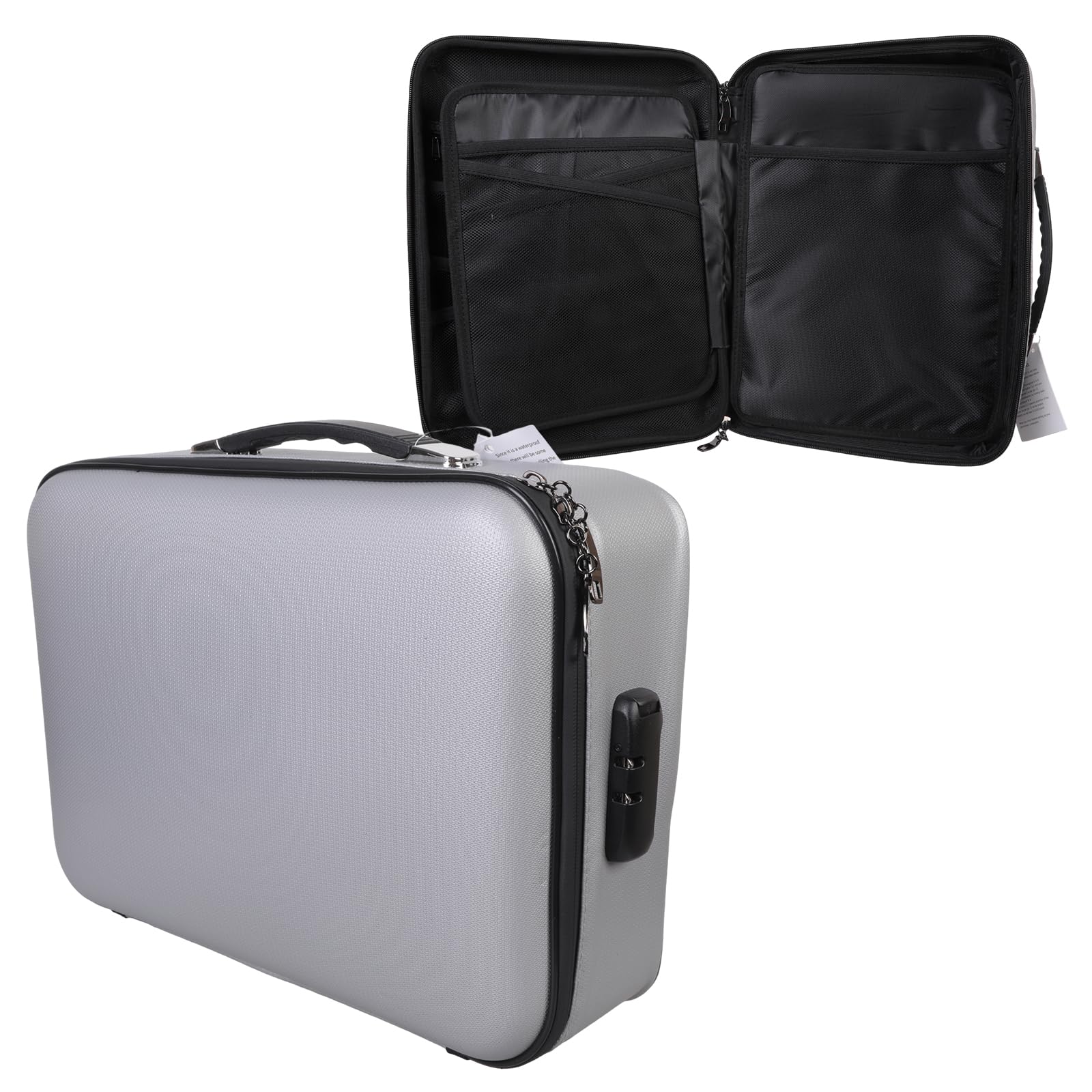 Piceioep Nonflammable Waterproof Covering Document Storage Box with Transportable Handle and Multiple Compartment Planner for Records File Box