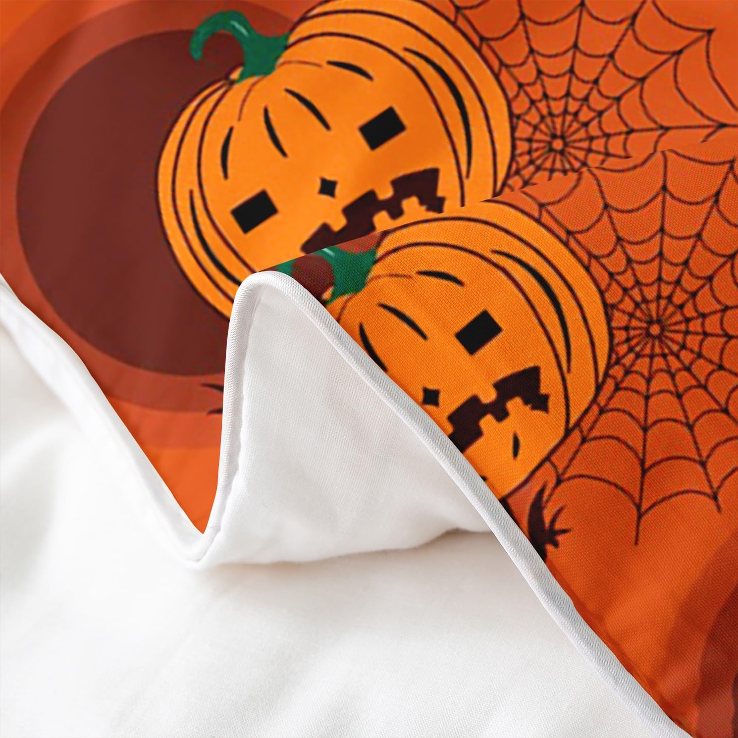 Pojedynczy rozmiar dynia lampion bawełniany zestaw poszewek na kołdrę dla chłopców dziewcząt Halloween zestaw kołdry dla dzieci kobiet mężczyzn pajęczyna kołdra żółta zestaw kołdry zestaw kołdry