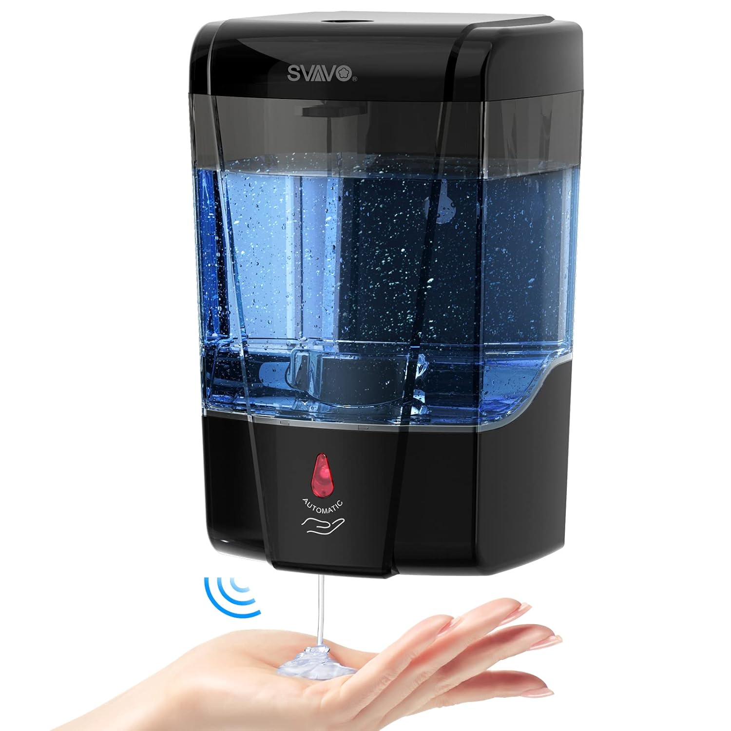 SVAVO Automatic Soap Dispenser Hand Soap Dispenser Wall Mount 600m 21 fl oz Touchless Electric Sensor Pump Battery