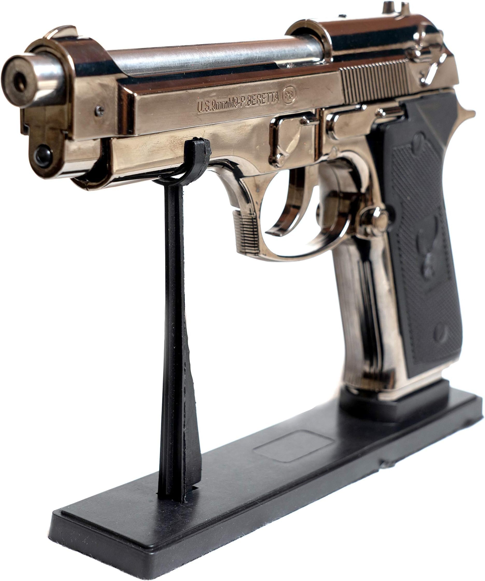 Magic Dot Gun Pistol Lighter Heavy Weight Plastic Body Real and Original Like Gun Pistol for Decorative, Smoking Filled with Gas Silver and Black Color.-picture-44