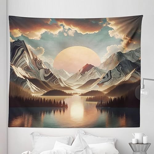 Miniatura 430 de Ambesonne Tapiz gótico, patio con hiedra encantada en la puerta antigua al bosque, colgante de pared ancho para dormitorio, sala de estar, 2-Verde