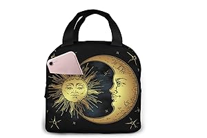 Boho Sun Moon Stars Lunch Bag - Insulated Lunch Box