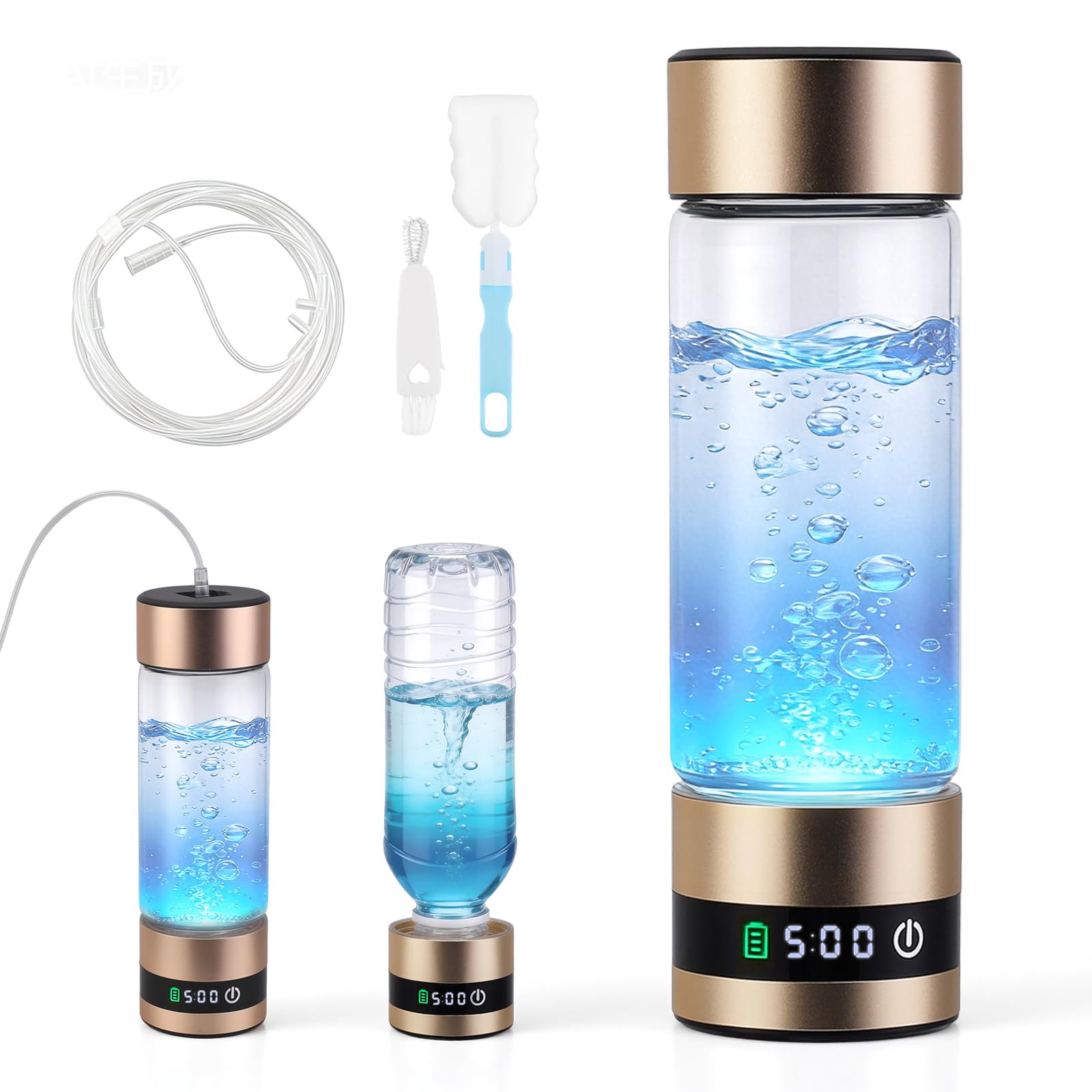2026 Upgraded Hydrogen Water Bottle, 460ml Leak Proof Hydrogen Water Generator with SPE/PEM Technology, 8-Hour Hydrogen Lock, Portable Hydro Water Bottle for Daily Health