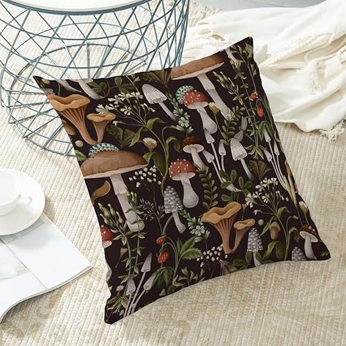 Miniatura 5 de AEIOAE Juego de 2 fundas de almohada bohemias con hongos negros de 20 x 20 pulgadas, fundas de almohada decorativas para exteriores, estilo