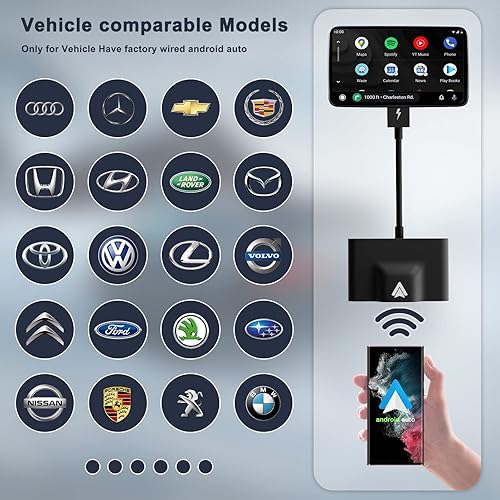 Miniatura 6 de Adaptador inalámbrico Android Auto para automóvil, Answin Wireless Android Auto Adapter para OEM Factory Wired Android Auto Cars para teléfonos