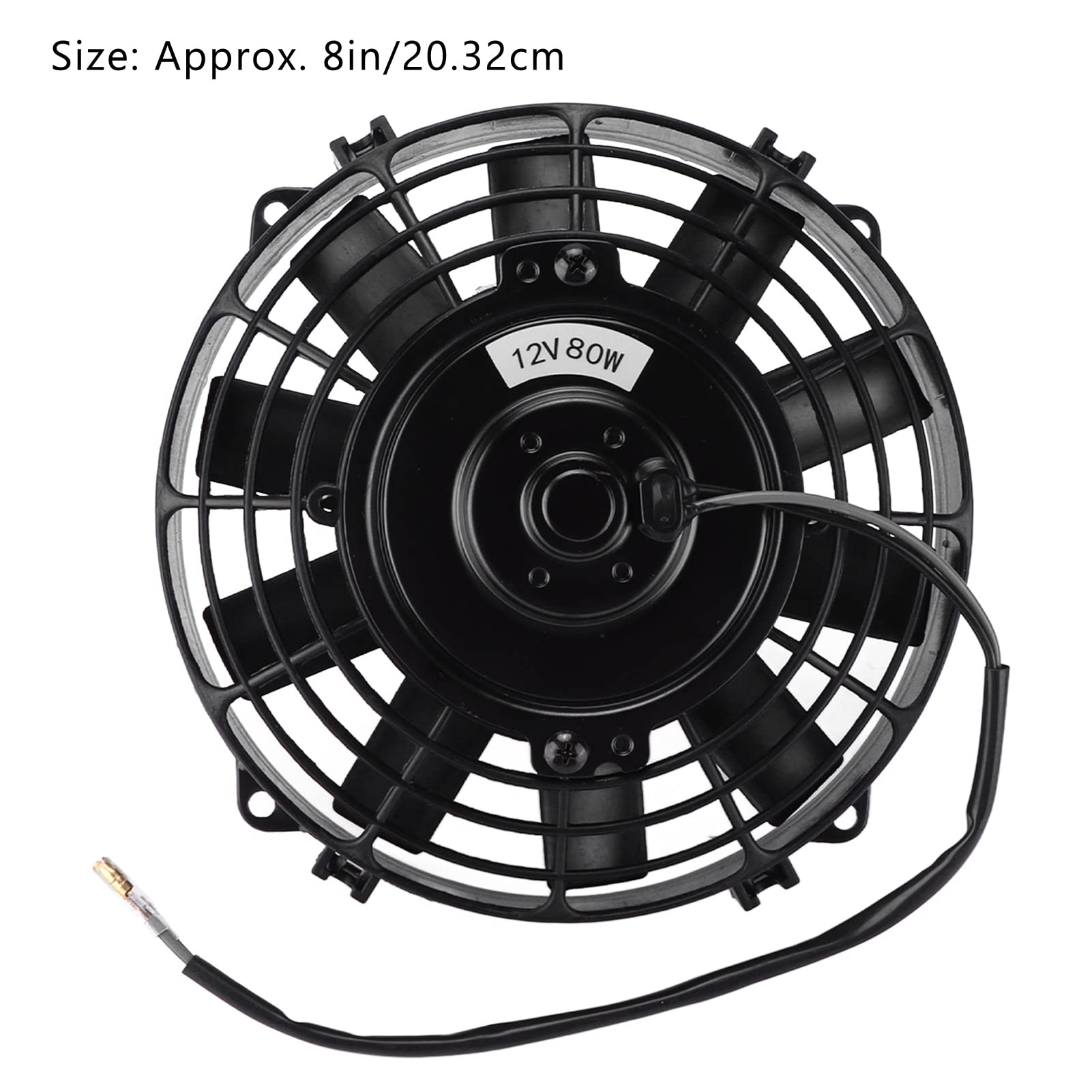 Radiatore e Accessori Ventola di Raffreddamento del Radiatore Elettrico da 8 Pollici 12V 80W Spinta a Lama Dritta Sottile per Intercooler del CA