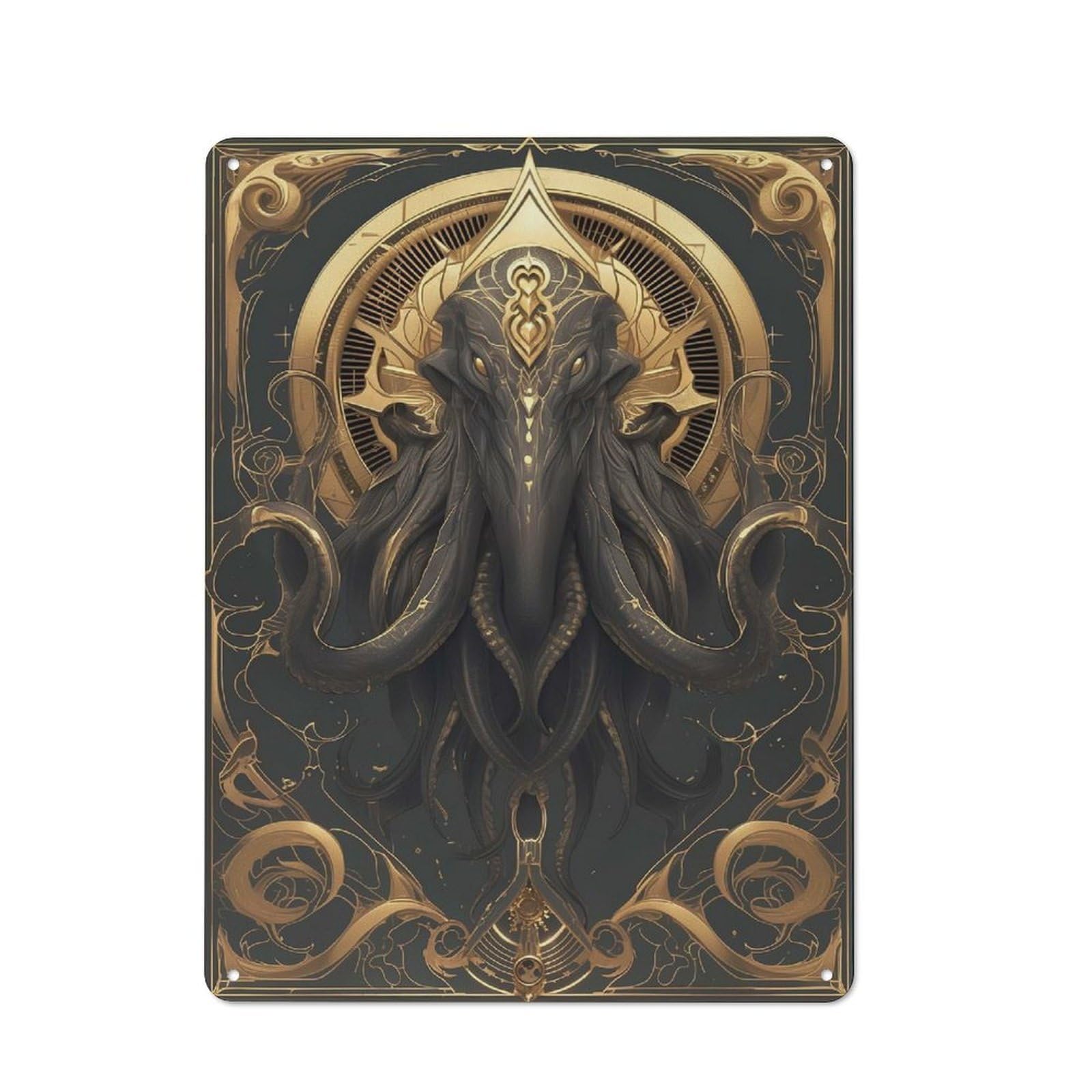 Junmoney Style-3 Vintage Tin Sign 40X30cm With Imperial Cthulhu Art Deco For Hobby Room Or Studio, For Metal Sign Collectors, For Garage And Workshop Walls