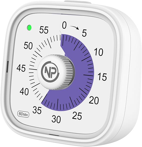 NPO NPT31B Kitchen,Lesson,60dk Analog Alarm Timer for Food,Pomodoro Student Motivation Clock
