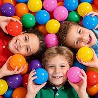 Vista 5 de Paquete de 100, 200, 500 pelotas para alberca de bolas, set de estrellas y redondas, sin BPA, sin ftalatos, no tóxico, a prueba de aplastamiento