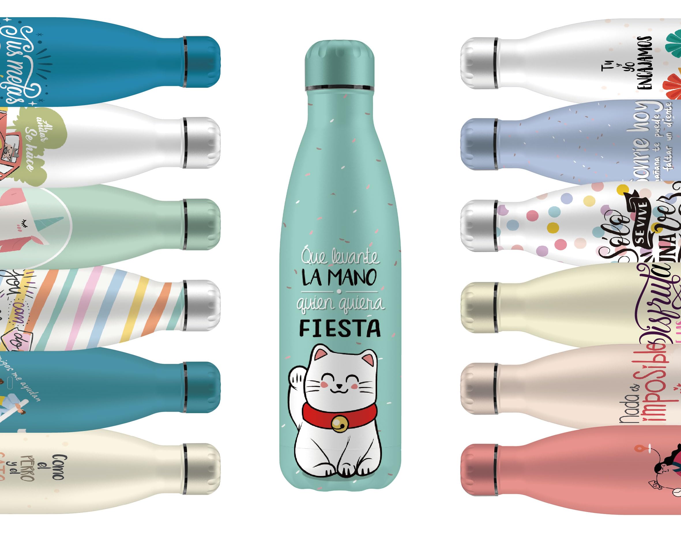 Mi Ko Mi Ka Botella de Agua Térmica de Acero Inoxidable Reutilizable | Sin BPA | Mantiene 24H Frio / 12H Calor | Hermética - Doble Pared a Prueba de Fugas (2 Azules, 750ml) — view 19