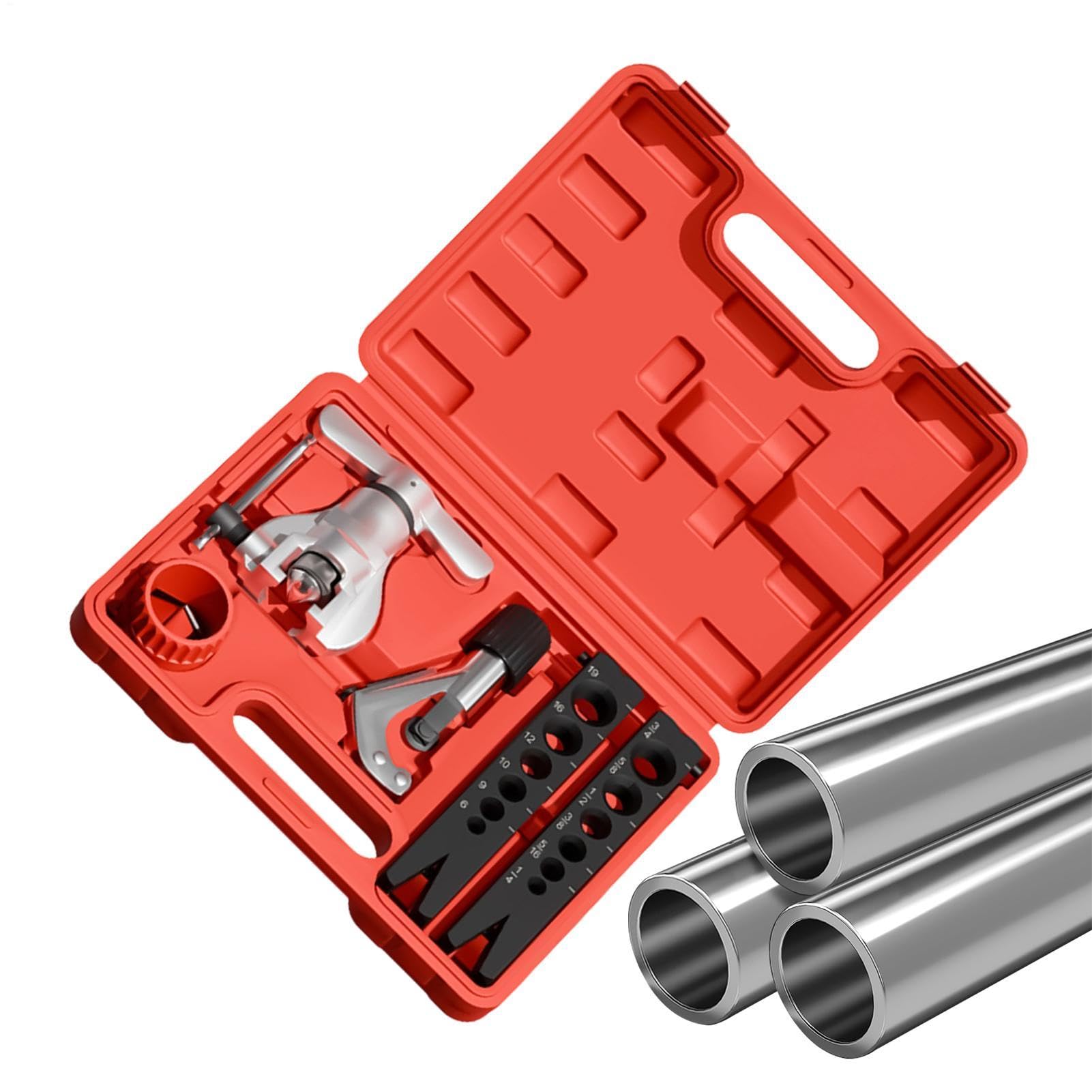 Kit Abocardador Tubería Freno Set De Reparación Y Mantenimiento De Líneas Y | Kit De Abocardado Doble para Automóviles Camiones Sedanes Taller Hogar Garaje Industria y en Ext
