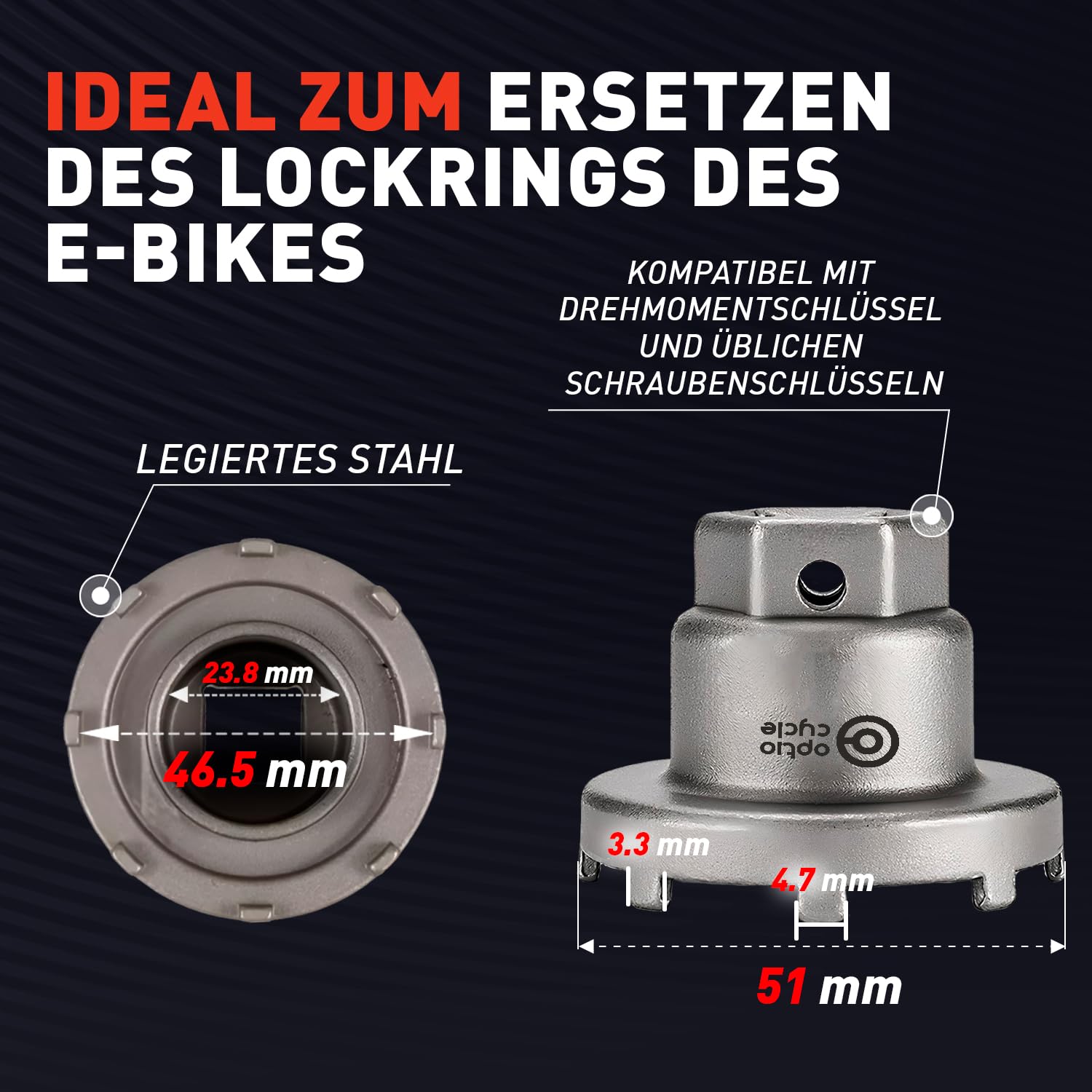 Tretlager Werkzeug für Bosch Lockring Gen 2 – Hochwertiges Tretlagerschlüssel für E-Bike Tretlager | Werkzeug & Kurbelabzieher Fahrrad | Bosch Spider Tool