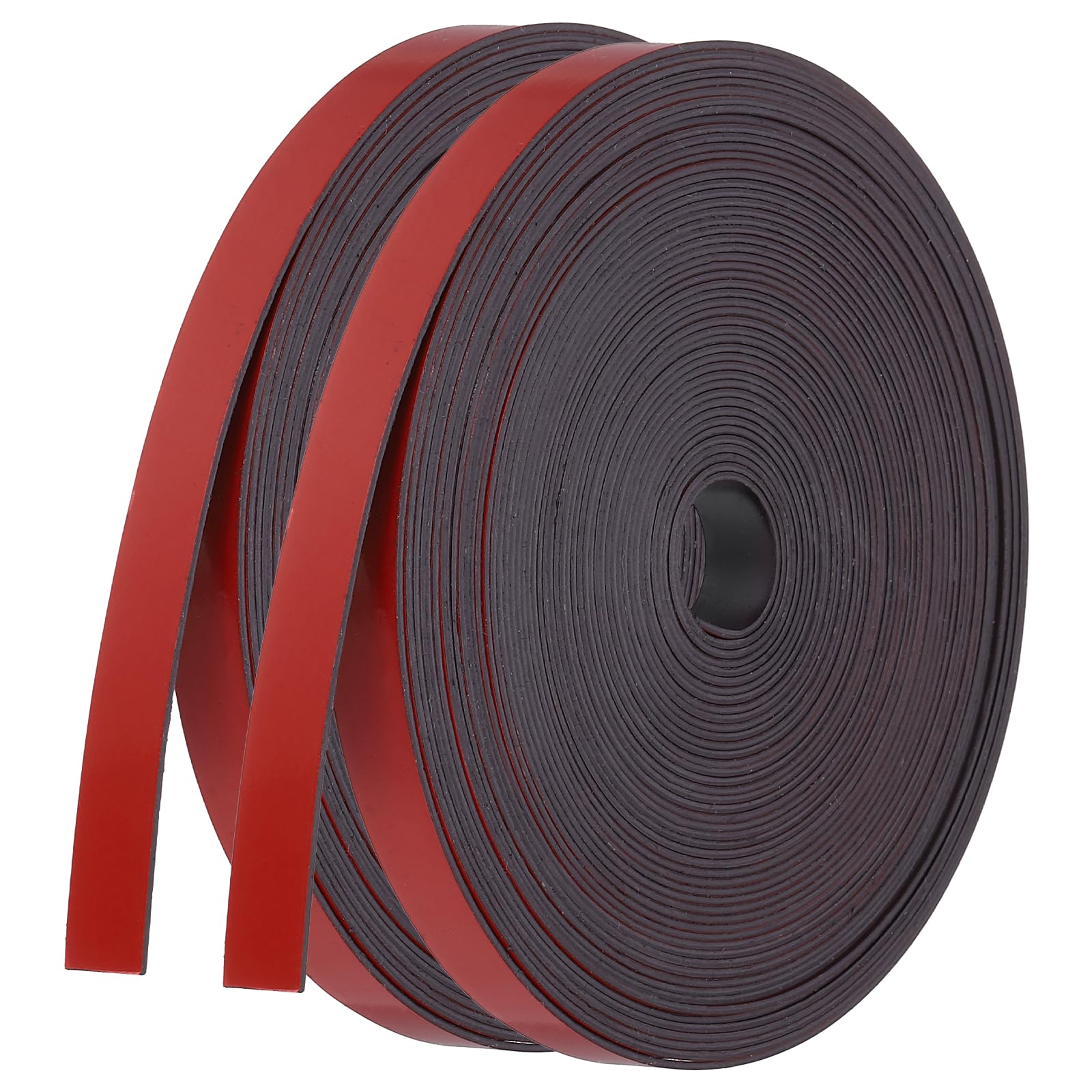 PATIKIL Magnetic Strip Roll, 2Roll 32.8ft x 0.4" Fridge Magnets Tape Flexible Writable Dry Erase Refrigerator Magnet Sticker Label with Adhesive Back Sheet for DIY Craft Whiteboard, Red